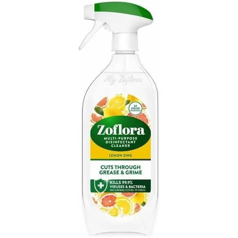 Zoflora Lemon Zing Multipurpose Disinfectant Spray, Antibacterial Multi-surface Cleaner, Pet-Friendly, Kills 99,9% of Bacteria & Viruses, 1 x 800ml