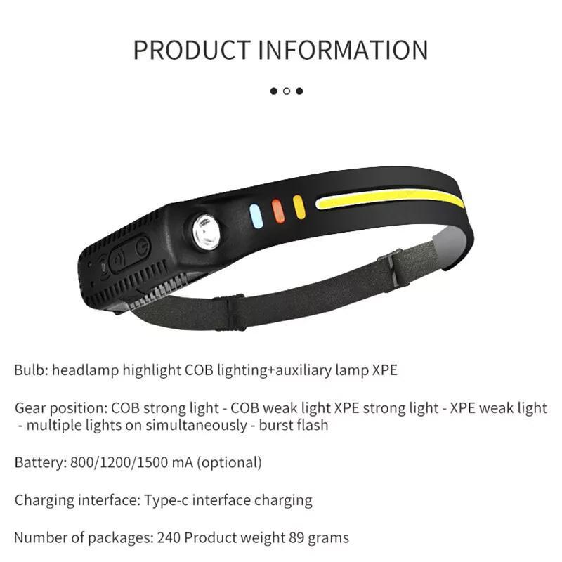Super Bright Waterproof LED Head Torch Headlight USB Rechargeable Headlamp 2