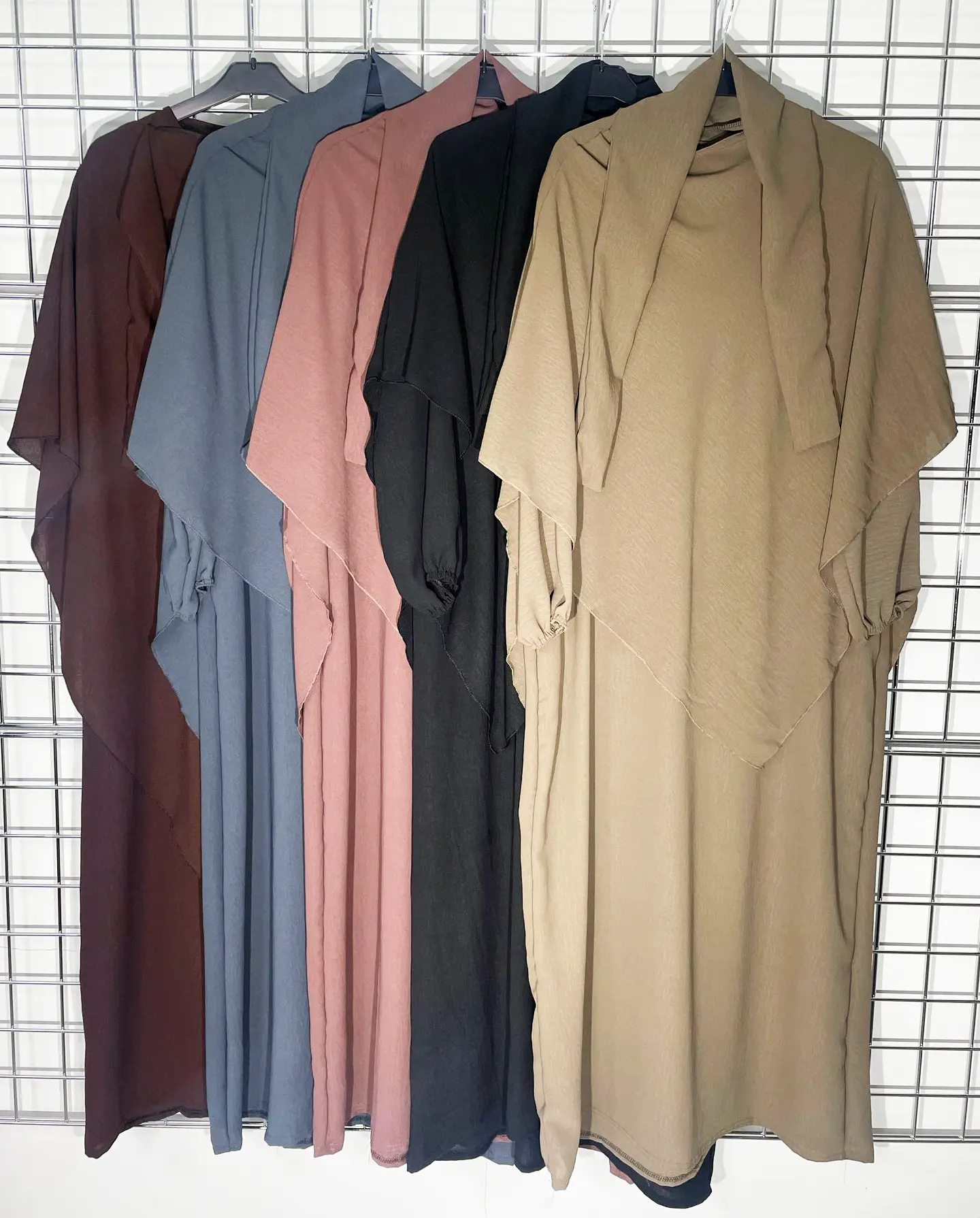 WOMENS KHIMAR ABAYA WITH SCARF (detachable) with pockets, Length 58", one size UK 8-16, chest 25"- Muslim Women's Clothing, Elegant and Modest Prayer Abayas