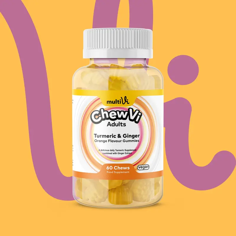 Multivi Chewvi Turmeric & Ginger Gummies – Orange Flavoured Daily Wellness Supplement 0