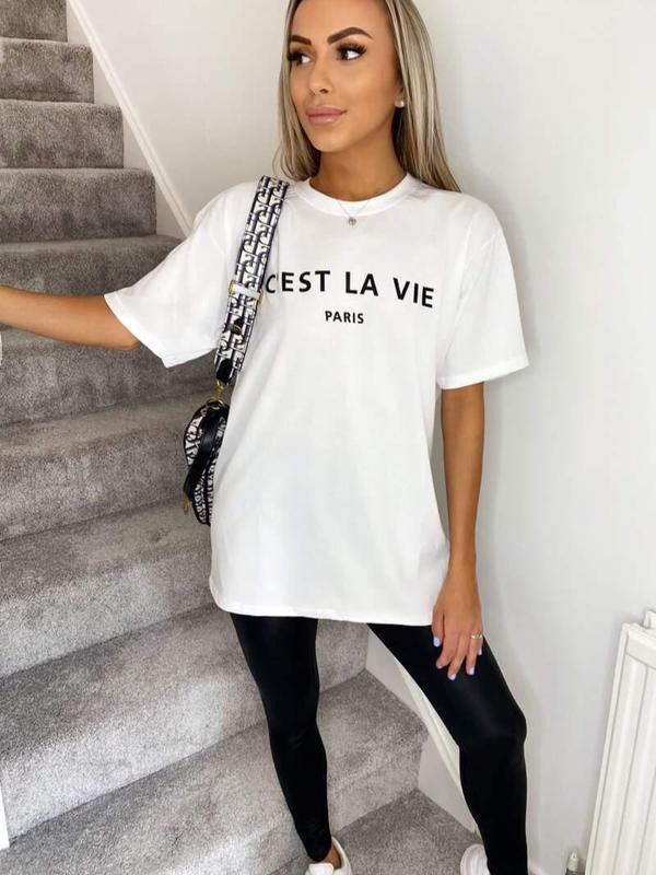 Product Introduction of H.O.A Women's Ladies C'esta La Vie Oversized T-Shirt Top 5