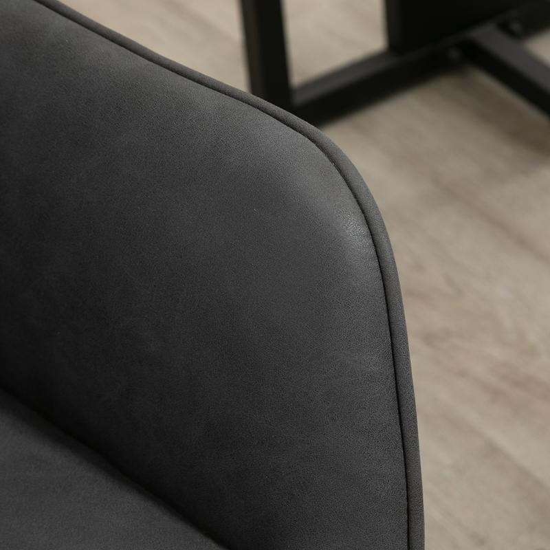 Vinsetto Swivel Office Chair Leather-Feel Fabric Home Study Leisure with Wheels, Grey 8
