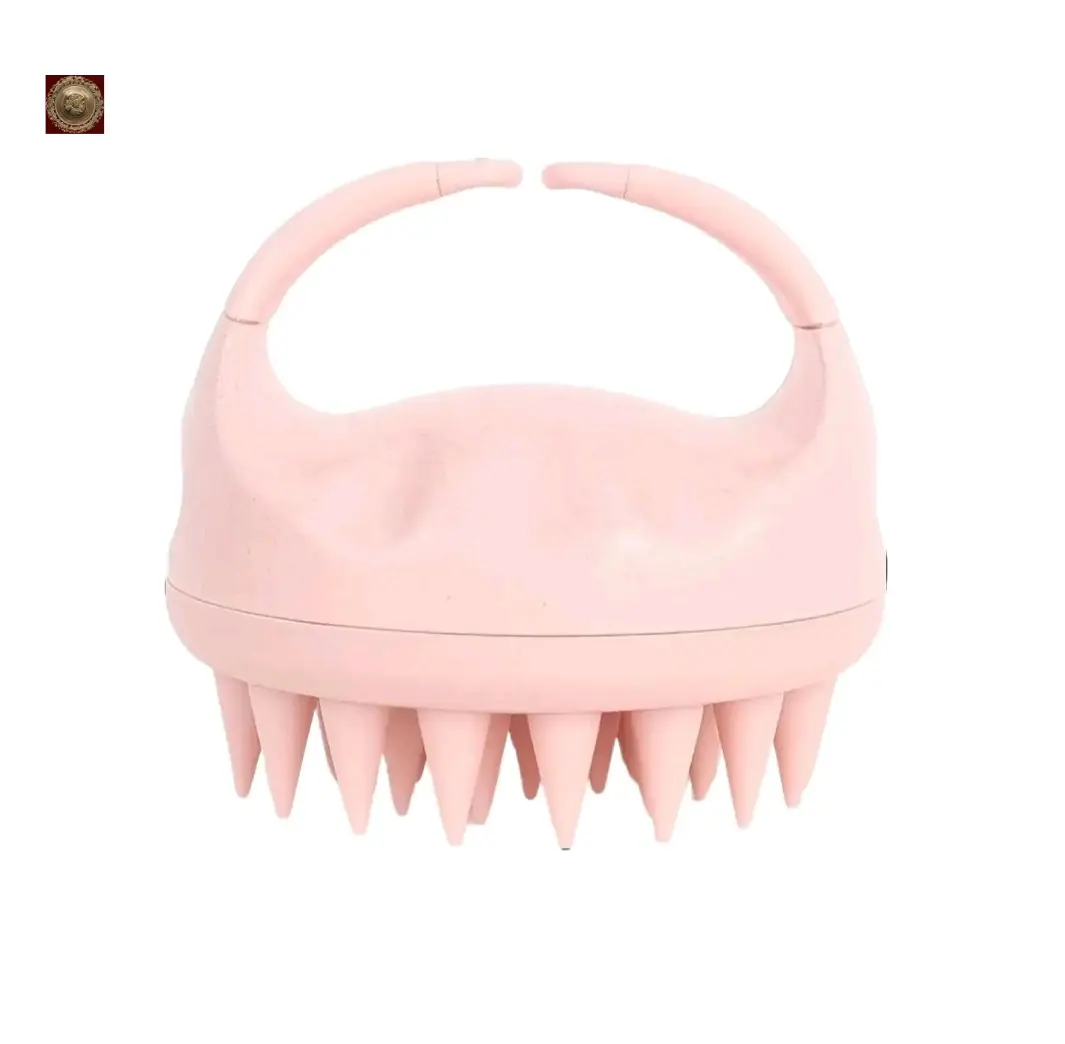 Scalp Massager, Soft Silicone Shampoo  Scrub Brush for Clean, Wet and Dry Hair Head Massager, Shower Personal Bath Hair Scrubber Scalp Exfoliator Reduce Dandruff Hand Comb with Flexible Silicone Bristles for Long Thick Curly Hair PINK