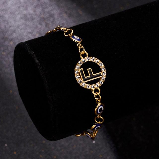 A-Z Letter Evil Eye Bracelet 4