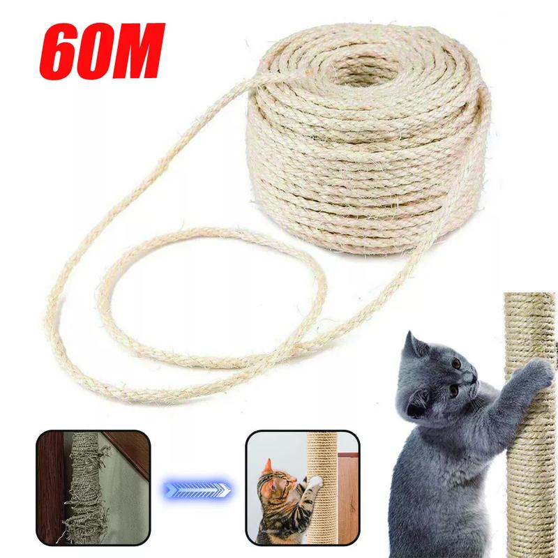 Product Introduction of 60m Natural Sisal Rope Cat Cats Scratching Post Claw Control Toys Crafts Pet 16