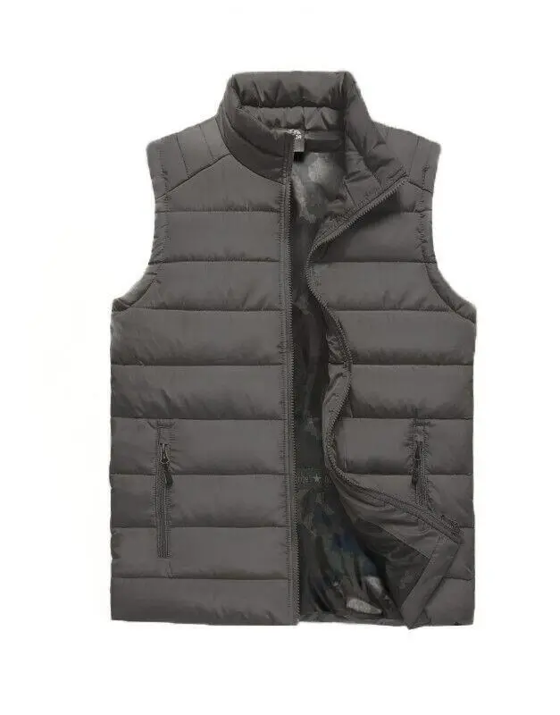 Mens Quilted Padded Gilet Outdoor Sleeveless Coat Bodywarmer Military Jkt S-2XL 4