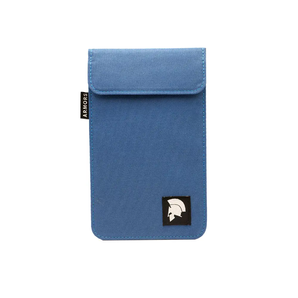 Armors Signal Blocker RFID Faraday Pouch Wallet Bag Case For Phones & Car Key Fob - Blue