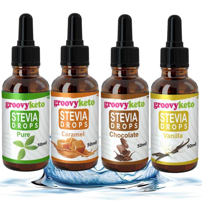 Groovy Keto Stevia Drops Sweetener 50ml Baking Sweets Liquid Various Flavours, No Sugar, Vanilla, Salted Caramel, Chocolate & Pure 0
