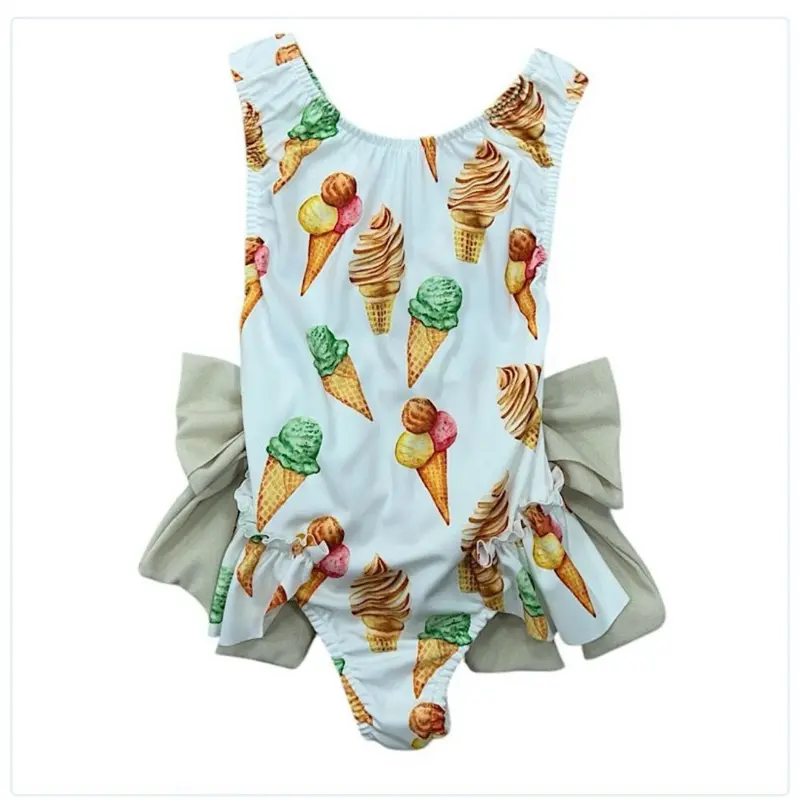 Girls Swim Suit - Ice Cream Cones Design