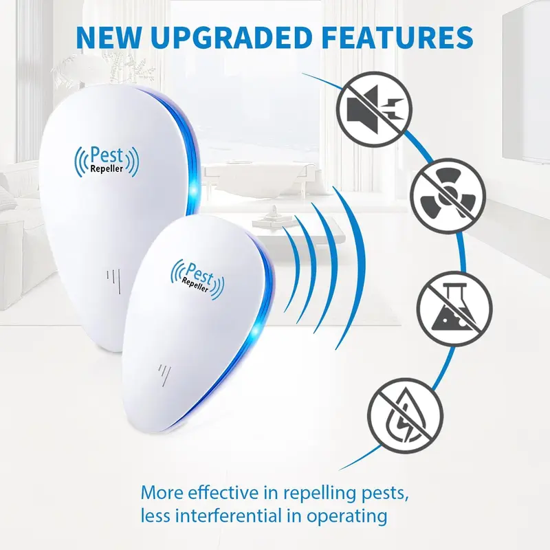 Ultrasonic Pest Repellent, Powerful Mouse Repeller - Effective against Mice, Rats, Spiders, Cockroaches, Rodents - Radiation Free - 4 Pack 3