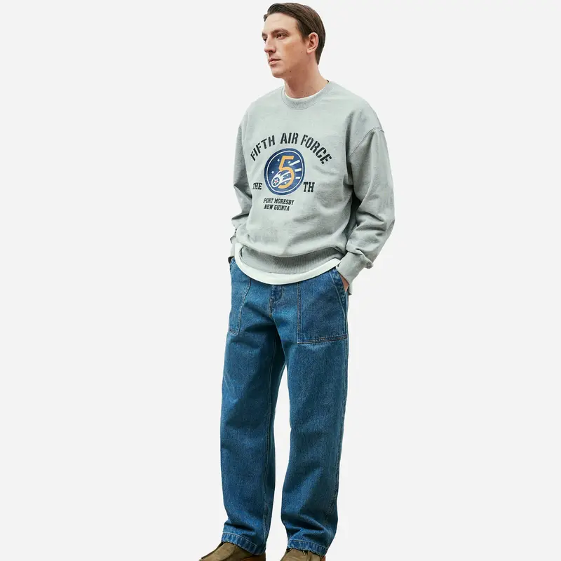 WIDE DENIM FATIGUE PANT - INDIGO WASHED 5