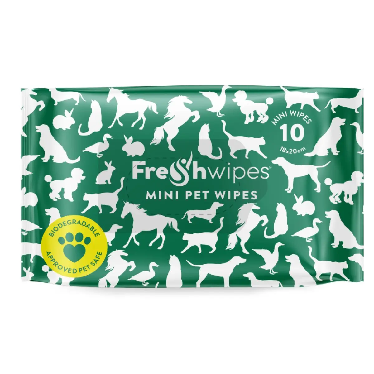 Mini Pet Wipes by FreshWipes - Biodegradable, Plant-Based Wet Wipes for All Pets Dogs, Cats, Birds, Rabbits and Horses - Lavender & Mint Scent – Approved Pet Safe