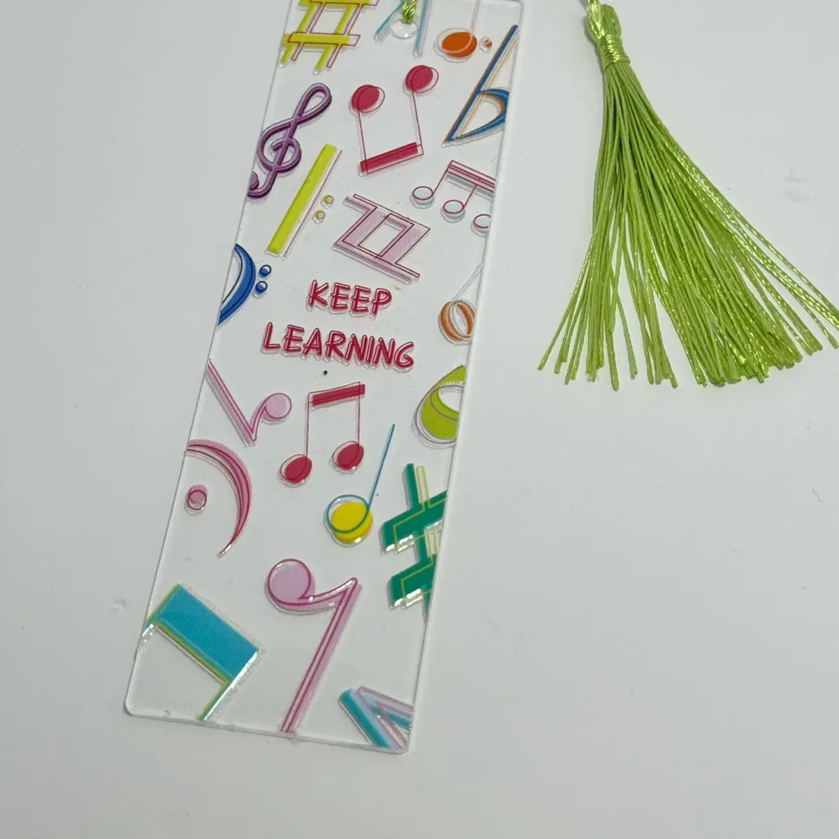 Music acrylic bookmark/ keep learning acrylic bookmarks