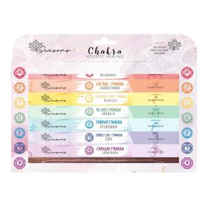Seasons 7 Chakra Balancing Incense Sticks and Holder for Cleansing, Meditation, Sleep, Relaxation and Aromatherapy- 140 Incense Sticks (20 Sticks/Pack x 7 variations) Perfume Scented Fragrance Scent