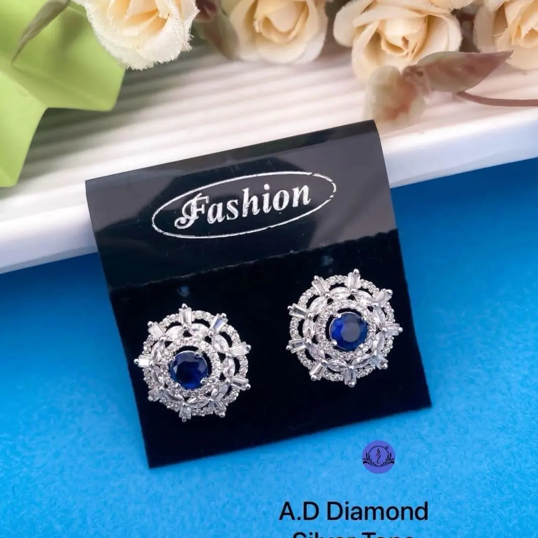 Ad diamond stud earrings