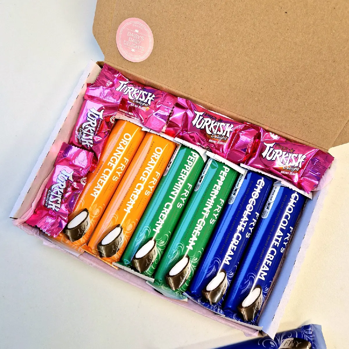 Fry's Mixed Chocolate Bar Gift Snack Box Turkish delight, Chocolate, Peppermint, Orange
