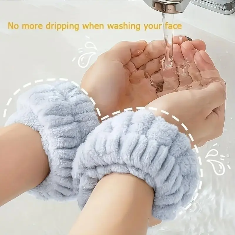 (Gift 3)2pcs Face Washing Wrist With Magic Device To Absorb Water To The Cuff Exercise Sweat Wiping Bracelet Sweat Absorbing Sleeve To Wash And Moisture-proof Sleeve To Protect Wrist