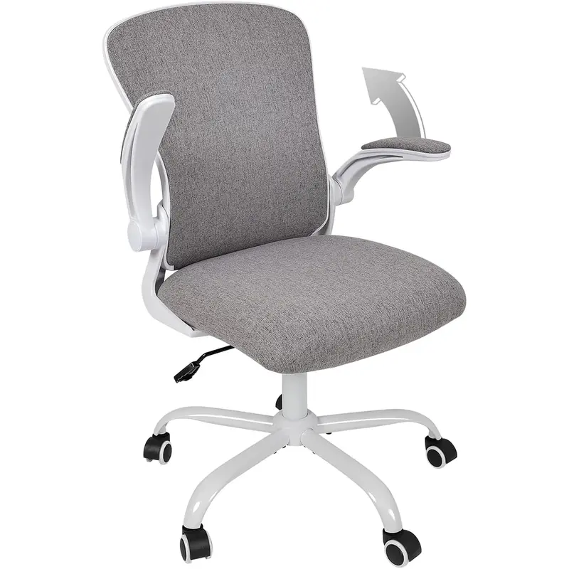 NEW Office Chair, Flip-up Armrest Ergonomic Desk Chair Computer Task Chair Mesh with Armrests lumbar support Mid-Back for Home Office Conference Study Room, Deep Grey 5