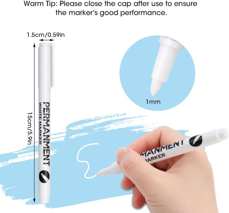 gel pens White Permanent Markers with Fine Tip for Precise and Detailed Writing or Drawing 1
