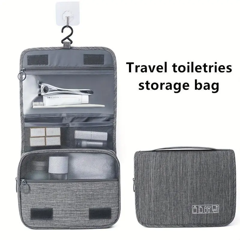 Large Capacity Hanging Travel Toiletry Bag for Men and Women - Multi Pocket Makeup Cosmetic Bag with Full Sized Toiletries Container - Perfect Travel Organizer for Accessories 7