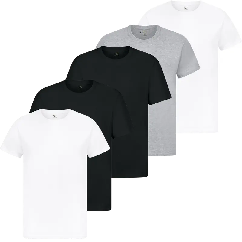 5 Pack Mens T Shirts 100% Cotton Plain Short Sleeve Tee T-Shirt Tops Bulk Menswear Set 1