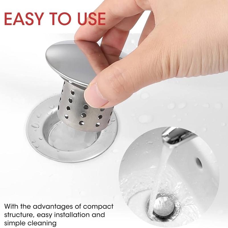 Drain Hair Catcher, Sink Strainer, Shower Drain Cover, Bathroom Overflow Covers, Stainless Steel Plug Hole Hair Catcher for Bathtub, Shower, Kitchen, Bathroom 4