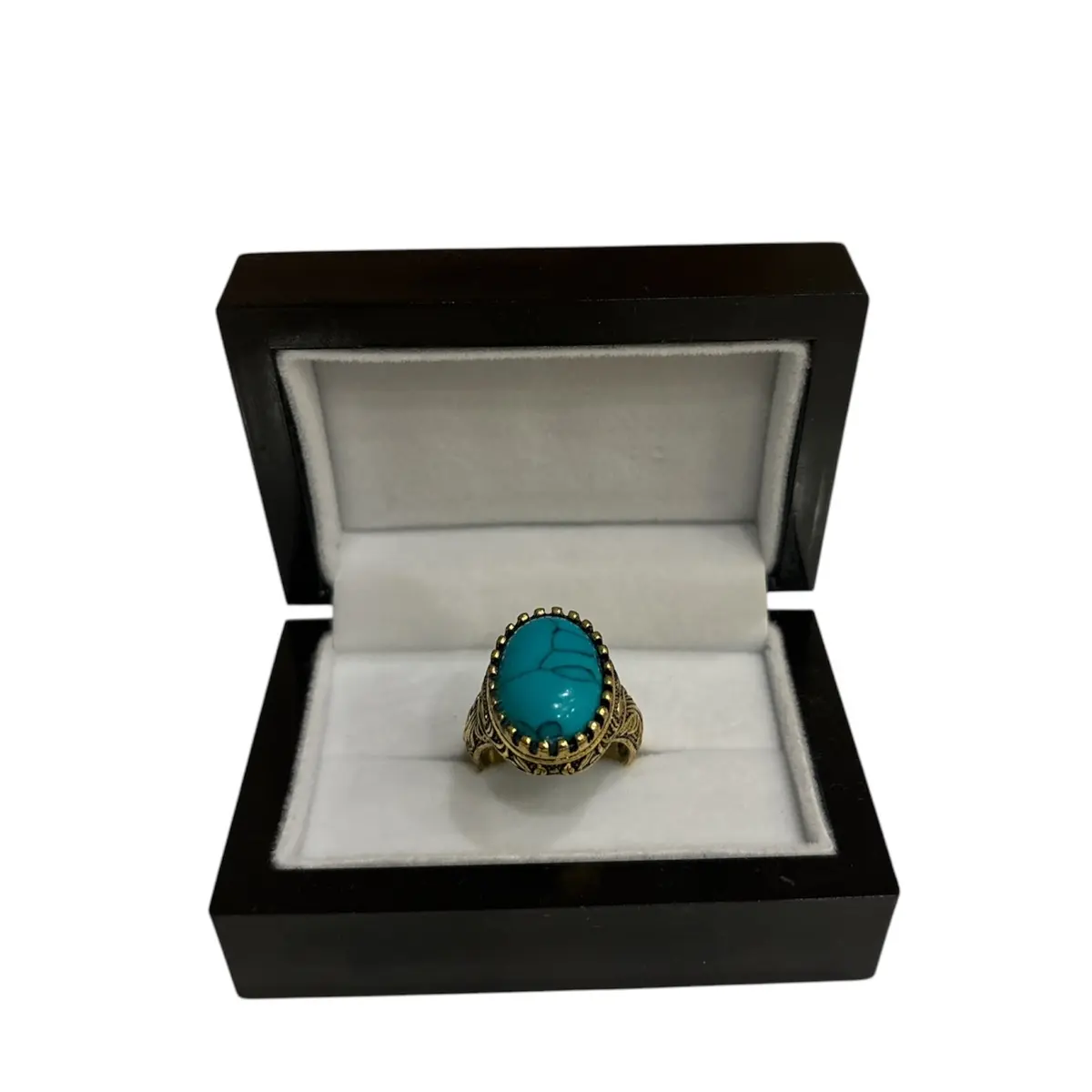 Golden Ring with Feroza Stone - perfect for Gift