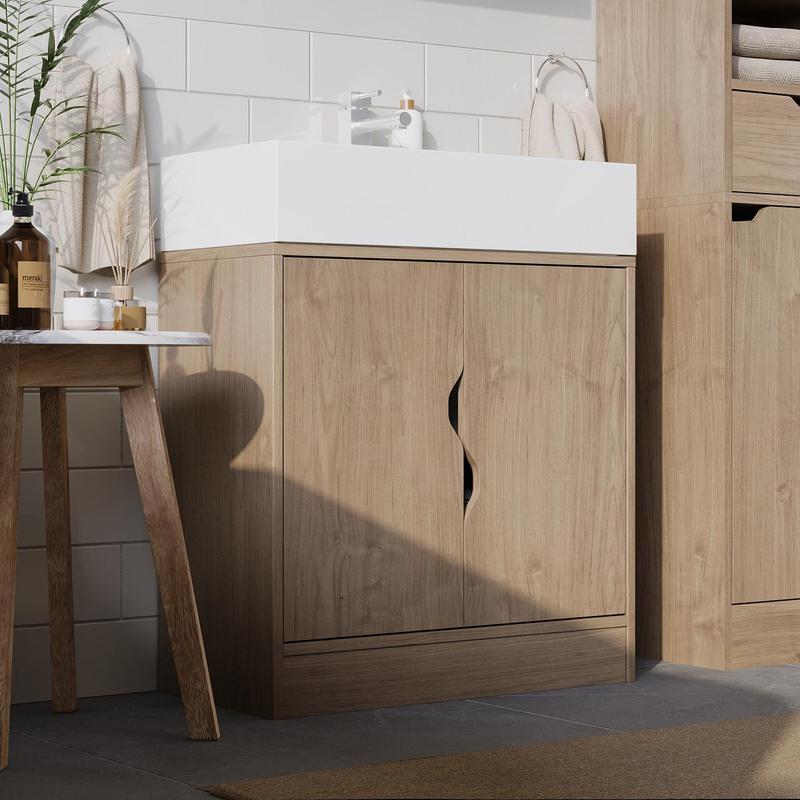 Bathroom Sink Cabinet with Partial Pedestal 2
