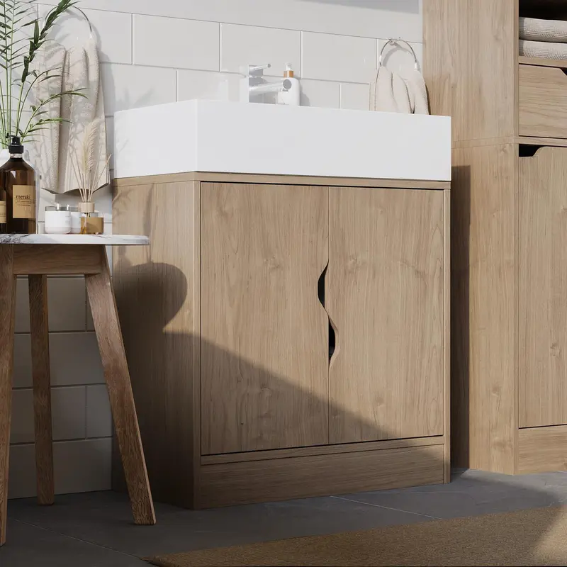 Bathroom Sink Cabinet with Partial Pedestal 2