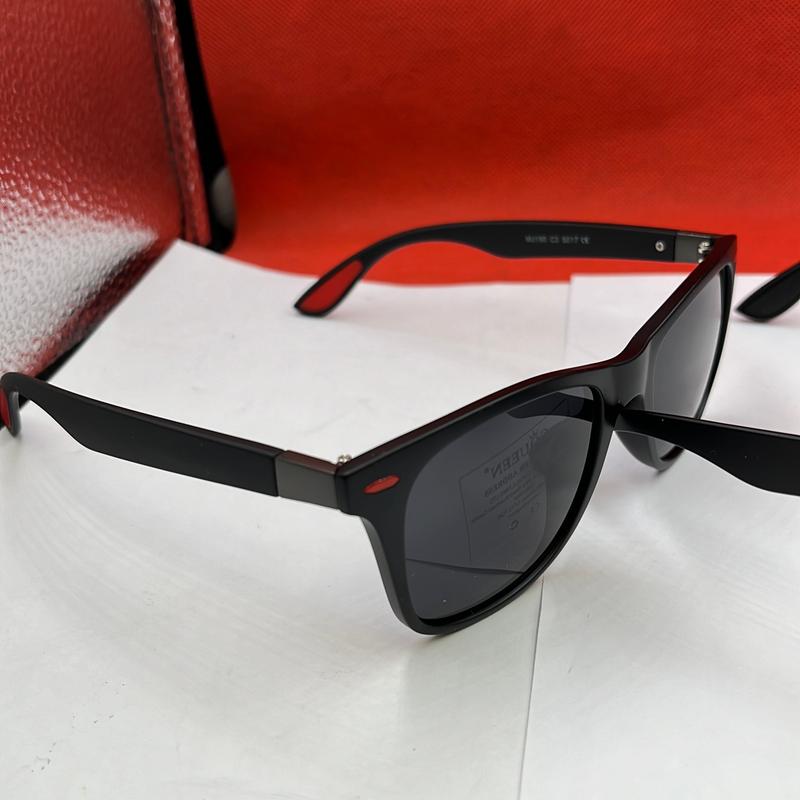 Polarised Sunglasses Mens Womens Lightweight TR90 Frame 100% UV400 Protection Black+Red or Black +Silver 6