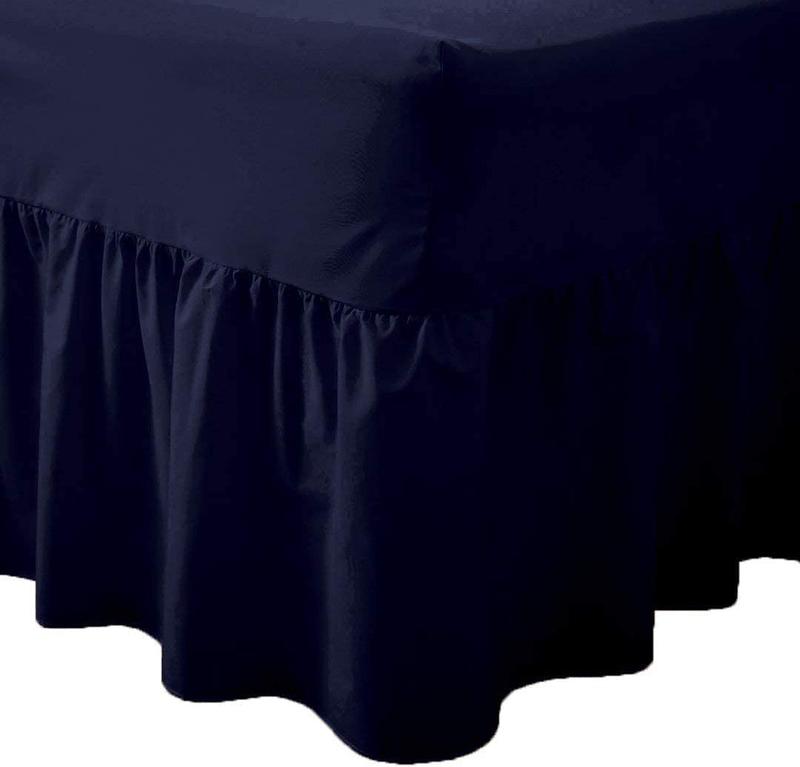30CM Drop New Fitted Valance Sheet Bed Skirt, Frilled Valance Fitted Sheets Bedding Non Iron Soft Polycotton 25cm Deep Fit Valances Single Double Bed King Size Super King Small Double 7