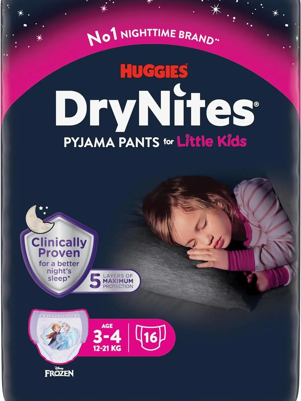 Huggies DryNites Pyjama Pants 3-4 years Girls 16 pack x 2