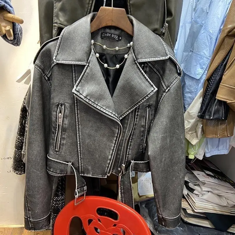 2025 Oversized faux leather biker jacket-3 colours Womenswear Coats Womenswear Coats
