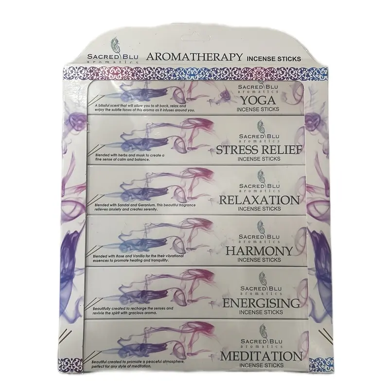 6 Pack Aromatherapy Incense Sticks Ideal Gift - 15 Sticks per Pack Fragrance Scent Set Scented Freshener 4