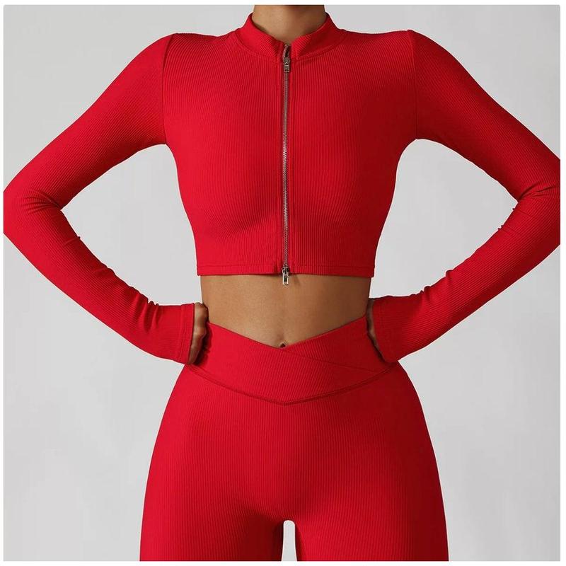 Red    3 piece zip up set 2