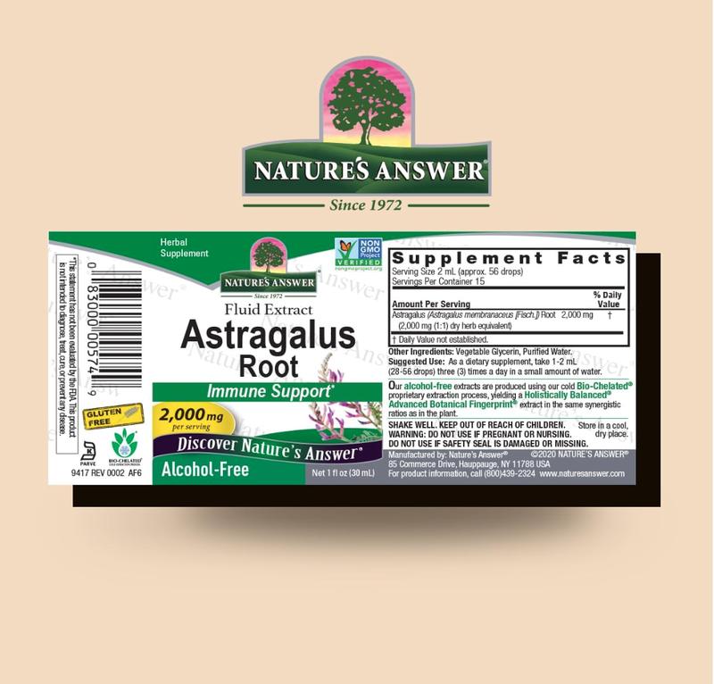 Natures Answer | Astragalus Root Extract, Stress Relief Supplement (30ml) | Wellness Support 2