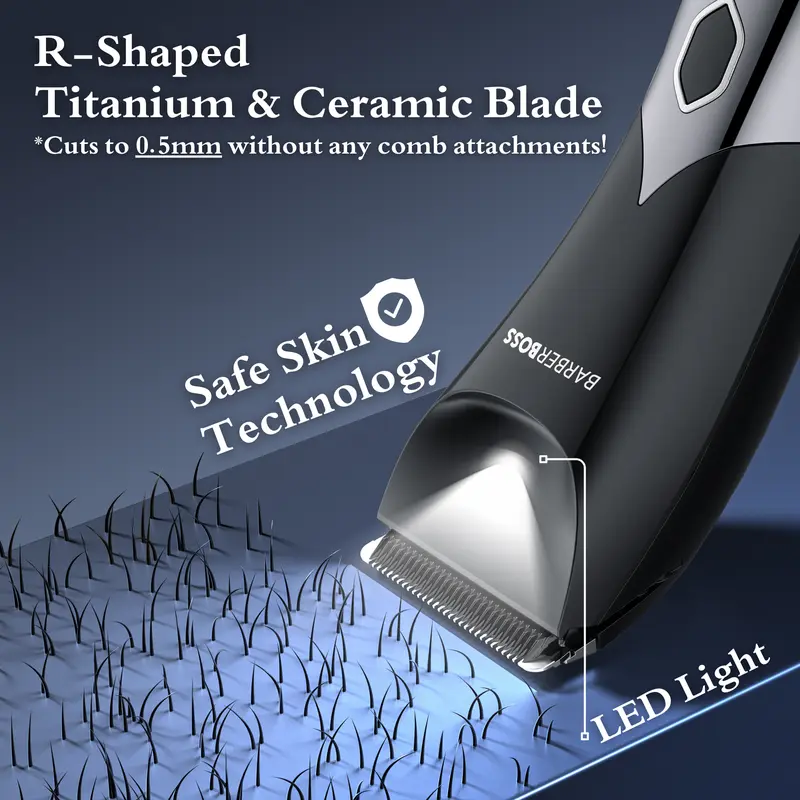 BarberBoss Body Groomer for Men - Ball and Body Hair Trimmer, Groin, Pubic, and Body Shaver, Model  Comfort Smooth Adjustable, QR-2020 1