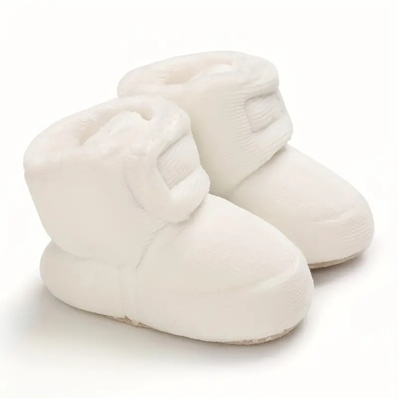 Comfortable Boots With Hook And Loop Fastener For Baby Boys And Girls, Soft And Warm Plus Fleece Boots For Indoor Outdoor Walking, Winter 1