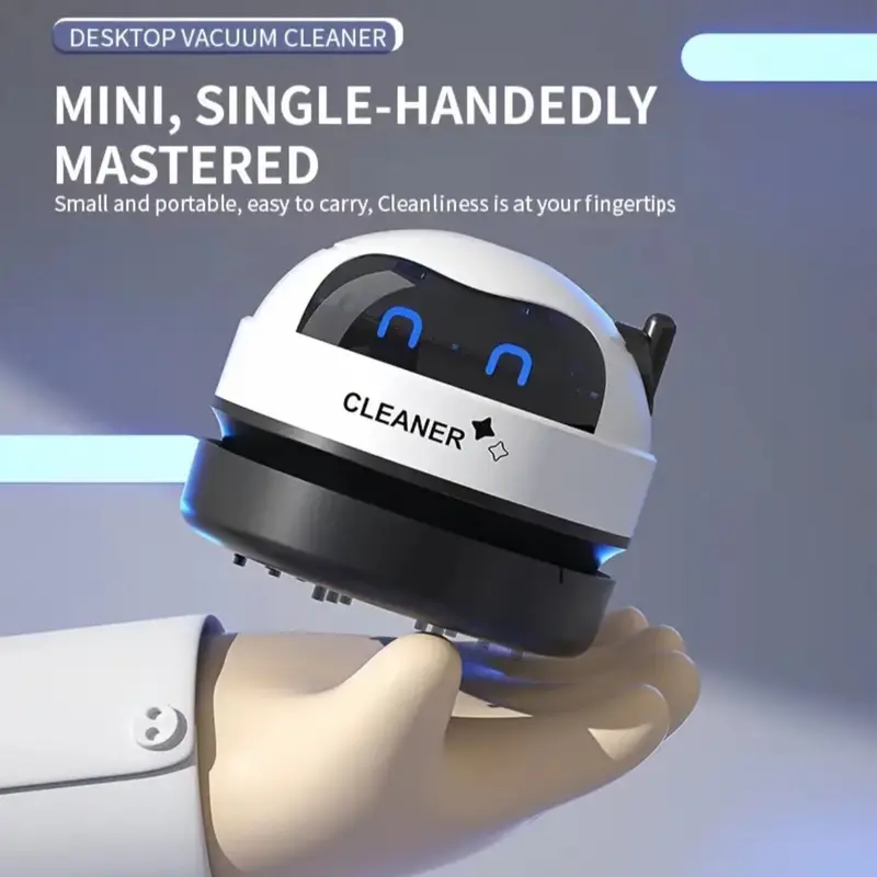 USB Rechargeable Portable Mini Desktop Cleaner - Battery-Powered Vacuum 5
