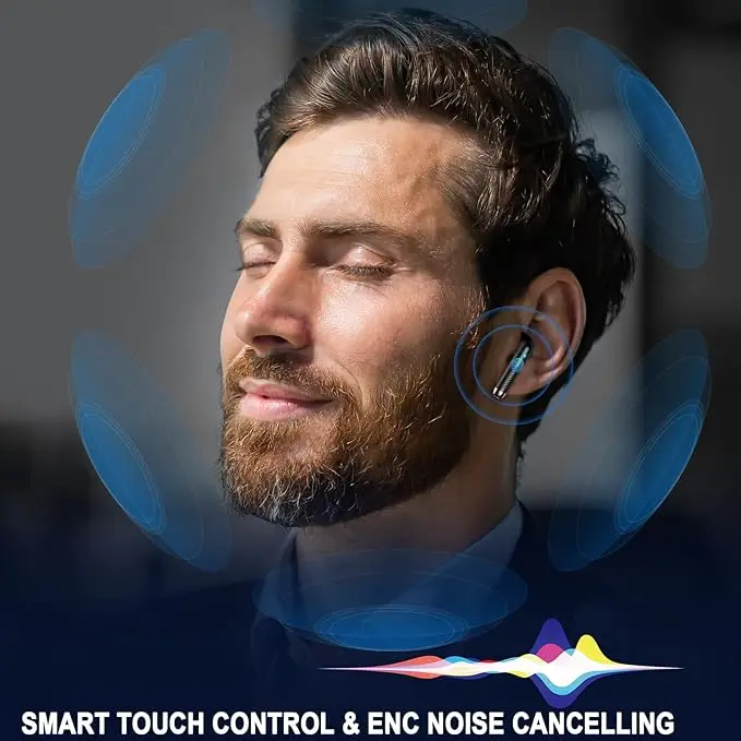 {Limited Time Deal} Wireless Earbuds, Bluetooth 5.3 Headphones in Ear with 4 ENC Noise Cancelling Mic, Bluetooth Earbuds 40H Playtime, 2024 HiFi Stereo Deep Bass Wireless Earphones, IP7 Waterproof, USB-C Fast Charge 2