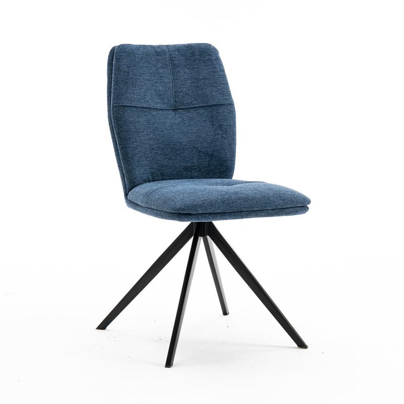 Set of 4 Luna Modern Fabric Dining Chair Padded Seat Metal Legs 2