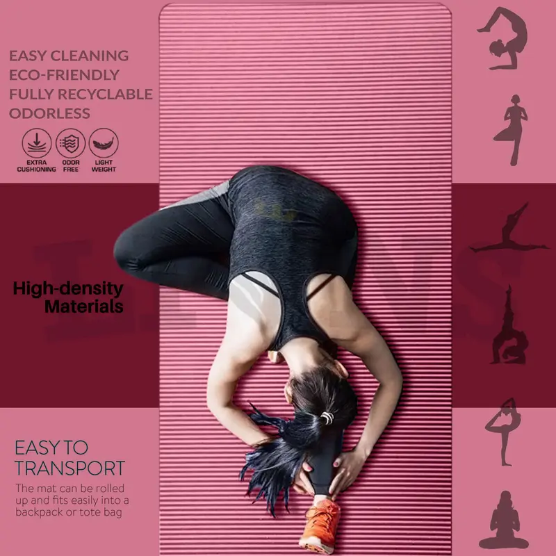 Lions Yoga Mat Gymnastic Home Fitness Gym Exercise Outdoor Physio Balance NBR Thick Foam Pilates 10mm Large - 183cm x 61cm 6