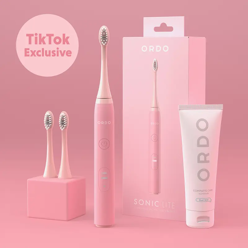 TIKTOK EXCLUSIVE Electric Toothbrush + x2 Brush Heads + Toothpaste - Petal Oral Waterproof 0