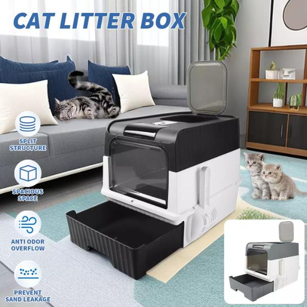 Product Introduction of Large Smart Cat Litter Box with Self Cleaning, Drawer and Deodorize Cat Potty Tray robot 1