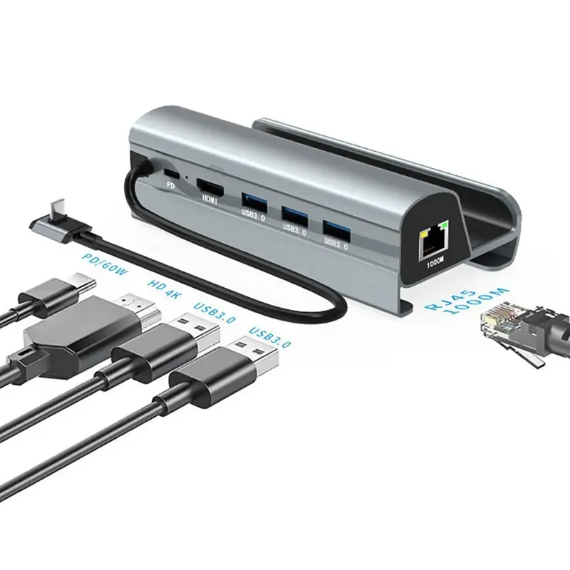 Steam Deck USB-C PD TV Docking Station with 1000Mbps Ethernet 1