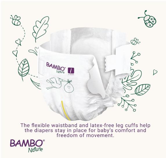 Nature Premium Eco Nappies, Size 1 (4-9 lb/2-4 kg), 22PK - Secure & Comfortable Baby Nappies 1