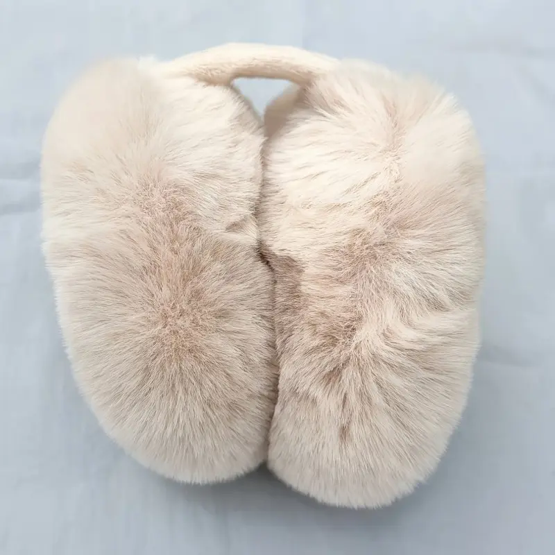 Winter Warm Foldable Earmuffs Solid Color Thick Ear Warmer Coldproof Stretchable Plush Earmuffs For Women & Men 6