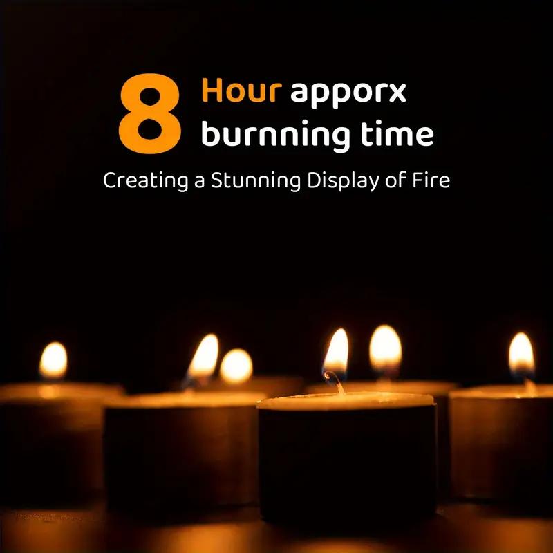 Product Introduction of 100pcs 8 Hour Tea Light, UNSCENTED Long Burning Tea Lights Candles White, Long Lasting Wicks Wax Tealight Candles, Tealight Candles for Weddings, Parties, Valentine's Day, Massage Decor Freshener 3