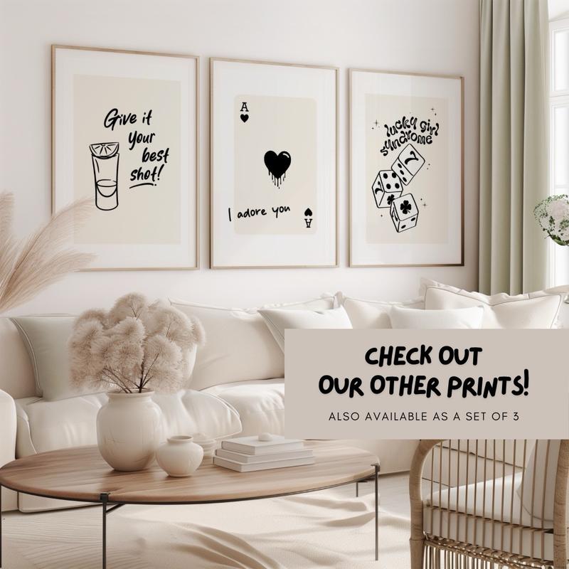 I adore you print, neutral wall prints, wall decor art, neutral home, minimalist style, Beige prints, love heart, Fred again lyrics, Photo Poster Decoration 2