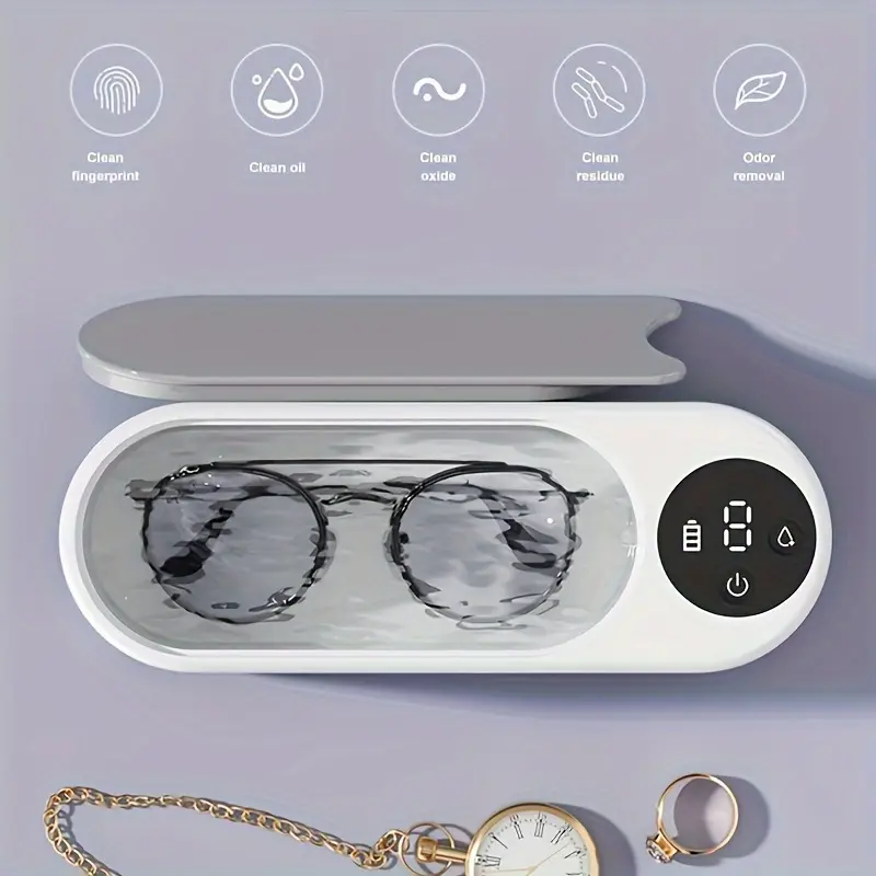 New Cleaning Machine for Home Use, Glasses Cleaner, Jewelry, Watch, Teeth Cover, Stain, Vibration Cleaning Box 6